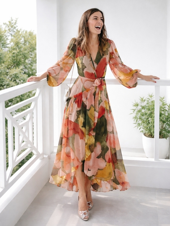 Anthropologie Dresses & Skirts - Anthropologie Hutch Floral Geo Wrap Maxi Dress - XS